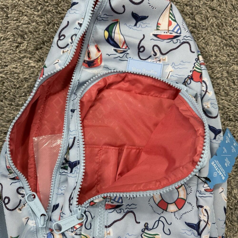 Vera Bradley ReActive Sling Backpack Nautical Blue New Blue - Picture 5 of 7